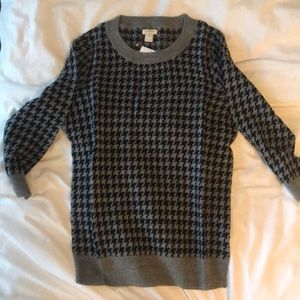 J.Crew Factory Sweater Blue and Navy Houndstooth
